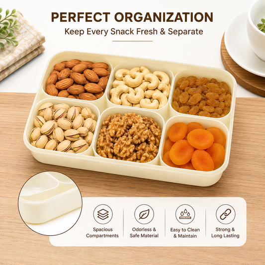 6 Compartment Plastic Dry Fruit Box