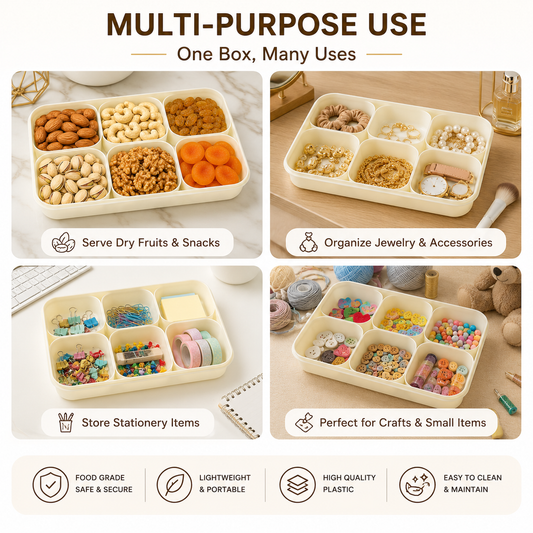 6 Compartment Plastic Dry Fruit Box