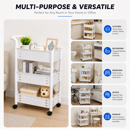 Cloud Design Trolley 3 Layer Plastic