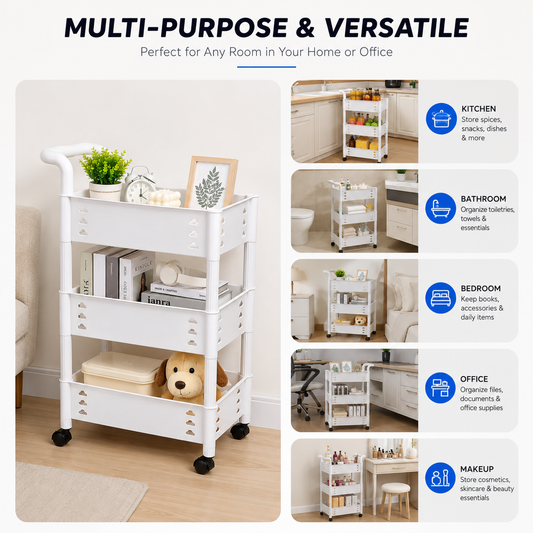 Cloud Design Trolley 3 Layer, 4 Layer Plastic