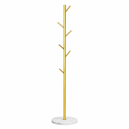 Metal Clothes Rack Bracket Circular Base Gold Accent