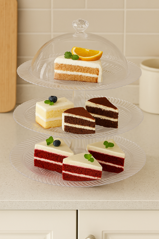 Cherry Cake Dish & Multi-Tier Dessert Display