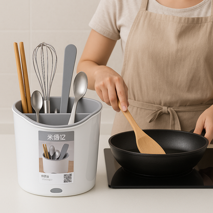 Spoon Rack Grey – Multi-Compartment Home Organizer