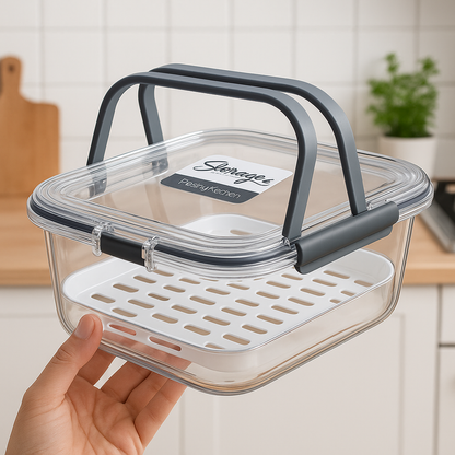 Healthy Kitchen Storage Preservation Box – Freshness-Seal Draining Crisper