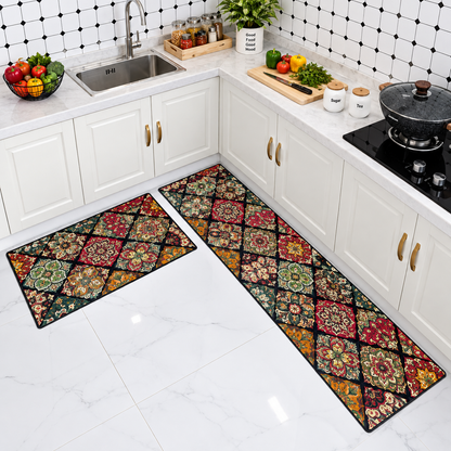 2 Piece Kitchen Mat & Runner Set