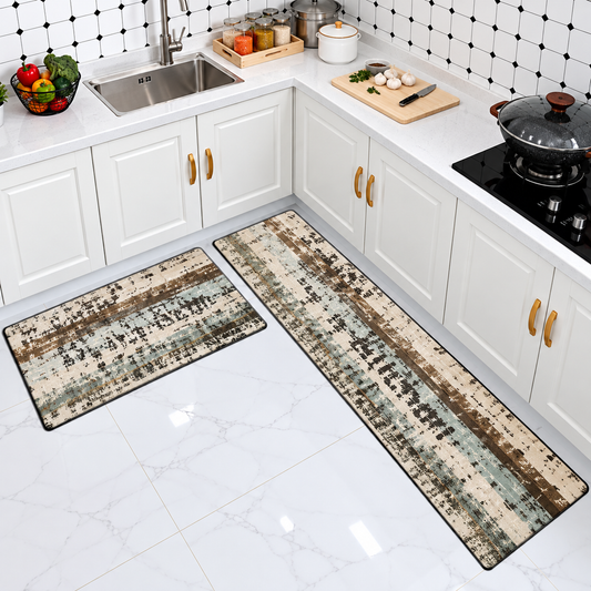 2 Piece Kitchen Mat & Runner Set