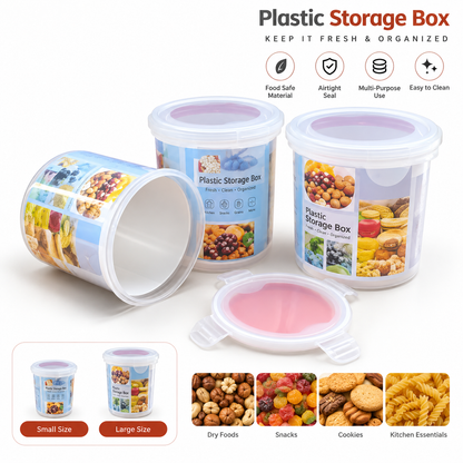 Round Lockable Plastic Storage Container – Small / Big