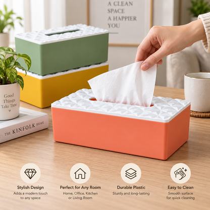 Plastic Tissue Box – Diamond Top Design