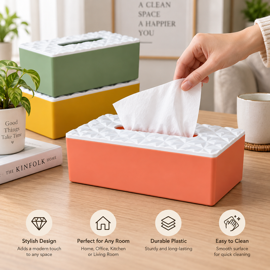 Plastic Tissue Box – Diamond Top Design