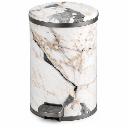 Hydraulic Marble / Wood Design Dustbin with Inner Bucket – 7 Liter / 11 Liter