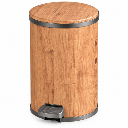 Hydraulic Marble / Wood Design Dustbin with Inner Bucket – 7 Liter / 11 Liter