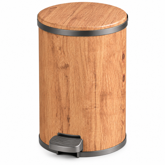 Hydraulic Marble / Wood Design Dustbin with Inner Bucket – 7 Liter / 11 Liter