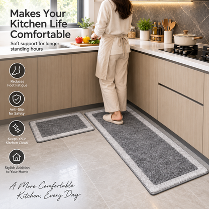 2 Piece Kitchen Mat & Runner Set