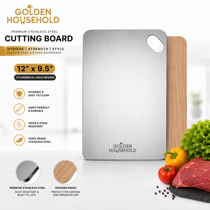 Stainless Steel Cutting Board Wood Vinyl Back Finish - Heavy Duty Stainless Steel Board