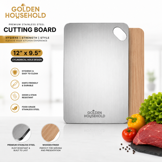 Stainless Steel Cutting Board Wood Vinyl Back Finish - Heavy Duty Stainless Steel Board