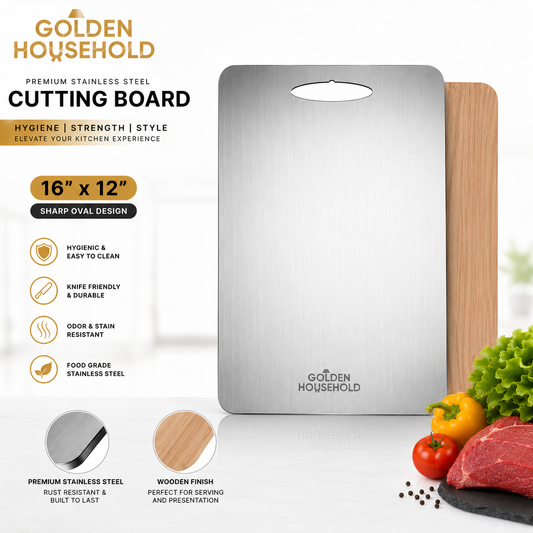 Stainless Steel Cutting Board Wood Vinyl Back Finish - Heavy Duty Stainless Steel Board