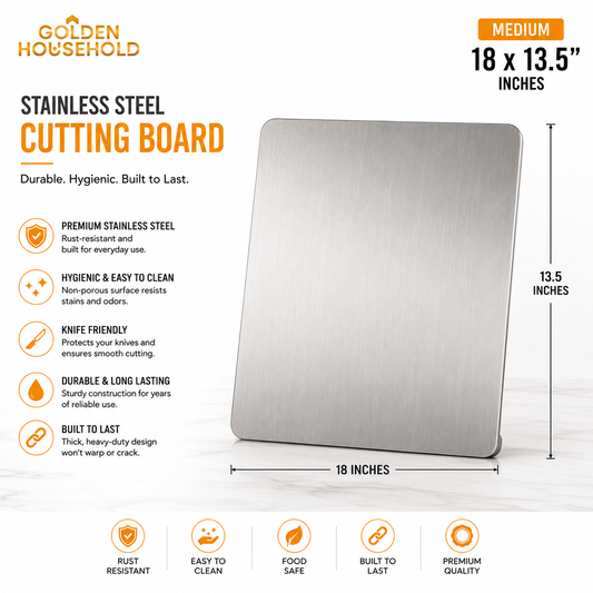 Stainless Steel Cutting Board - L-Edged Cutting Board 3 Sizes