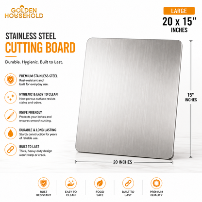Stainless Steel Cutting Board - L-Edged Cutting Board 3 Sizes