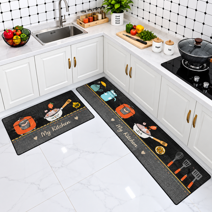 2 Piece Kitchen Mat & Runner Set