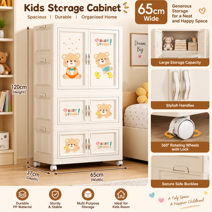 Baby Cupboard Bear Design – Multi-Door Kids Storage Cabinet