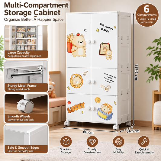 Baby Cupboard Wide – Multi-Door Storage Cabinet