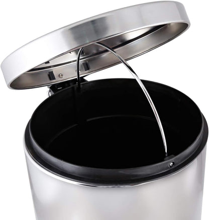 Stainless Steel Hydraulic Pedal Dustbin – Soft-Close Lid (8, 12 Litre)