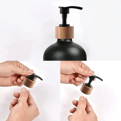Glass Soap Dispenser with Wooden Base | Hands & Dishes, Soap and Lotion Pump Bottle | Square, Oval & Round Designs