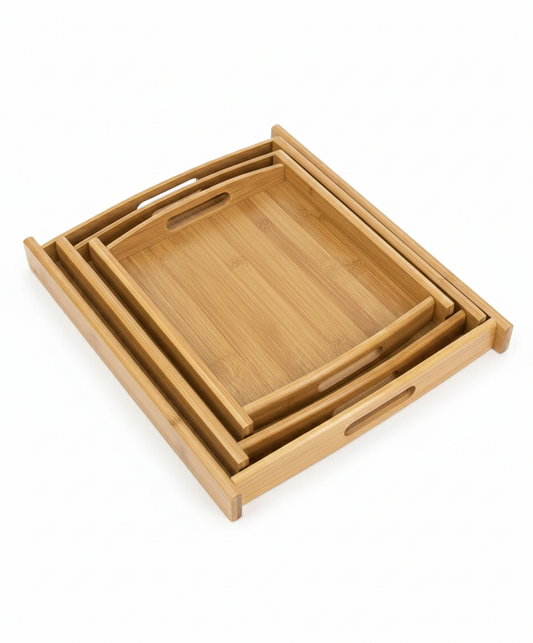 Meridian Artisan 3-Piece Nesting Wooden Service Suite