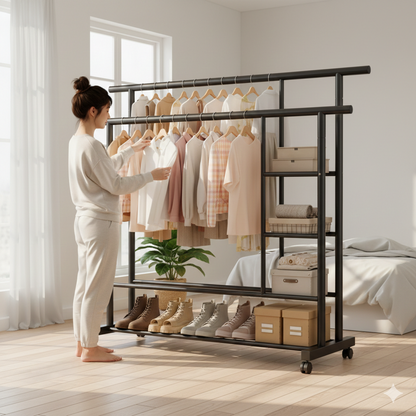 Titan Double-Rod Heavy Duty Garment Station