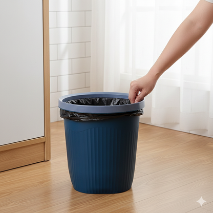 Modern Pressure Ring Trash Can – Slim Waste Bin with Bag-Lock Feature for Bathroom, Office, and Kitchen