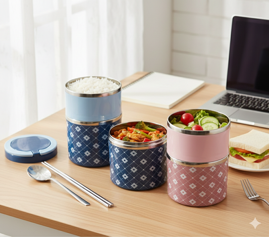 Insulated Lunch Box – Stainless Steel 2 & 3 Layer CAT Malaysia