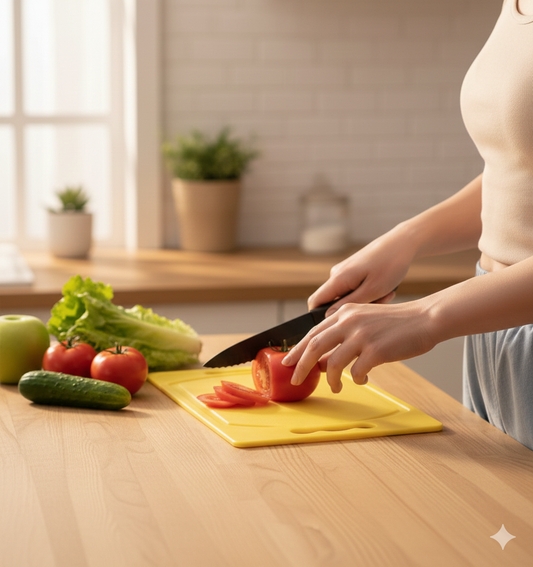 Vegetable Cutting Board with Knife