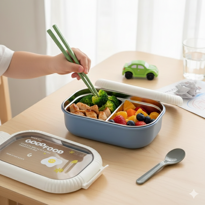 "Good Food" Dual-Compartment Lunch Box