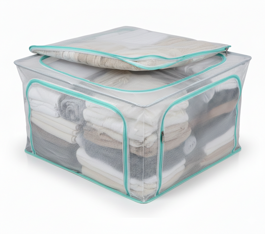 Cloth Storage Box Blue Lining