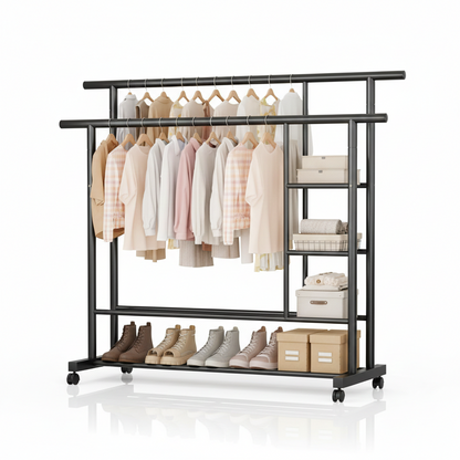 Heavy Duty Double Rod Clothes Hanger - 88 KG Capacity