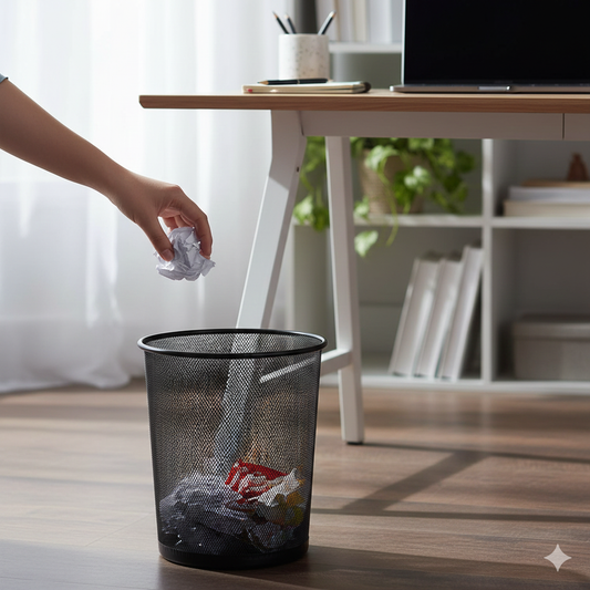 Circular Mesh Waste Paper Basket – Sturdy & Lightweight Metal Bin