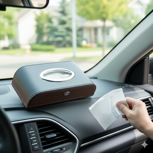 Car Tissue Box – Premium Leather Desktop & Automotive Interior Organizer
