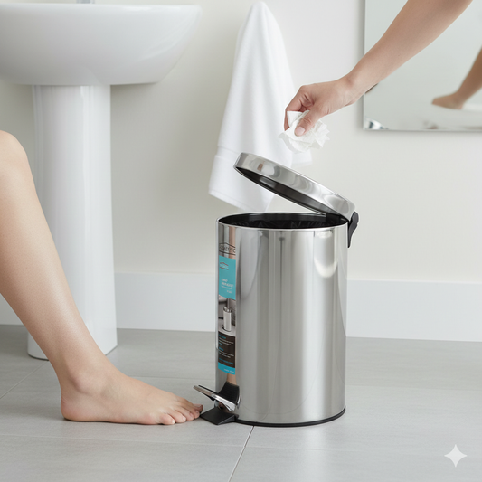 Homeatic Dustbin 7 LTR – Premium Stainless Steel Step-On Waste Bin