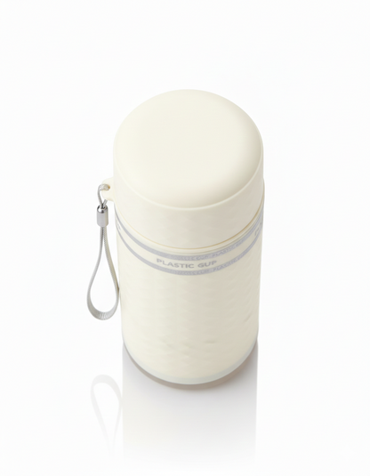 Minimalist Cream Essence Daily Sipper with Secure Lid