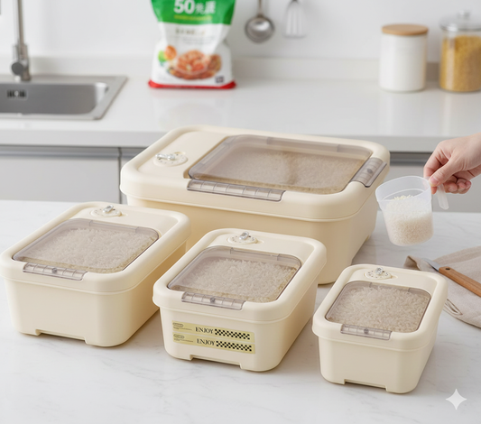 Rice Box – Airtight Smart Storage with Sliding Lid