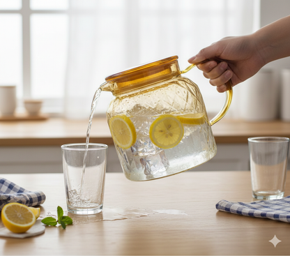 Acrylic Water Jug – Elegant Ribbed Beverage Carafe