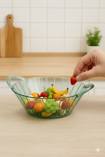 Ribbed Fruit Basket with Handles