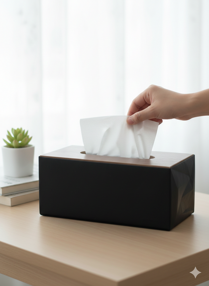 Triangular Design Tissue Box Heavy Wood - Multi-Color