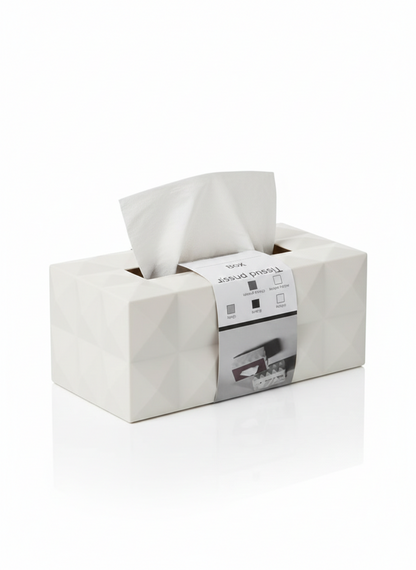 Triangular (Geometric) Design Tissue Box Heavy Wood