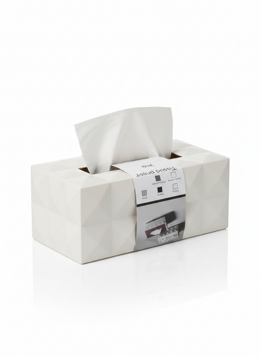 Triangular (Geometric) Design Tissue Box Heavy Wood
