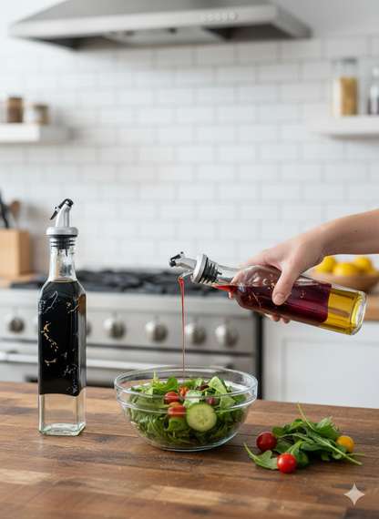 Glass Oil Bottle Marble Touch – Elegant Kitchen Dispenser