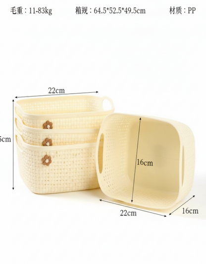 Botanical Series "Elysian" Rectangular Basket with Ergonomic Handles