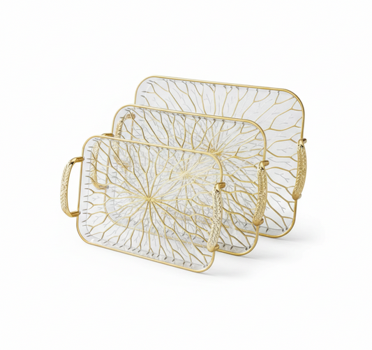 Elegant 3-Piece Multi-Functional Serving Tray Set