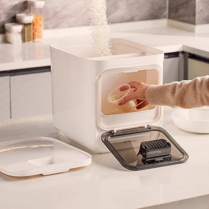 Large Capacity Plastic Press-type Rice Storage Box - 10KG