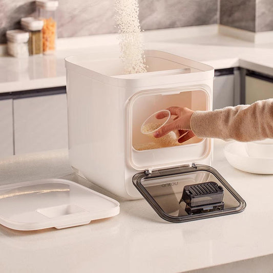 Large Capacity Plastic Press-type Rice Storage Box - 10KG